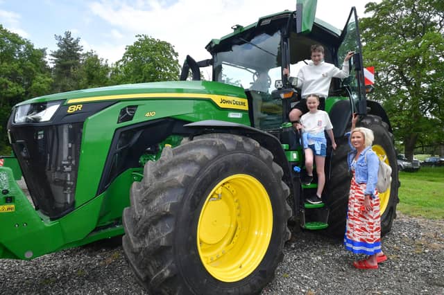 Emma Willoughby of Louth, with Jack Willoughby 13 and Lolo Willoughby 9 at Open Farm Sunday. Photo: David Dawson