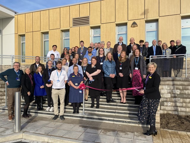 Skegness CDC ribbon cutting, led by Professor Karen Dunderdale, Lincolnshire Community and Hospitals Group Chief Executive.