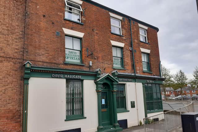 The former David Hallgate Optometrist premises, in Wide Bargate, Boston, where the disabled access ramp had been proposed.