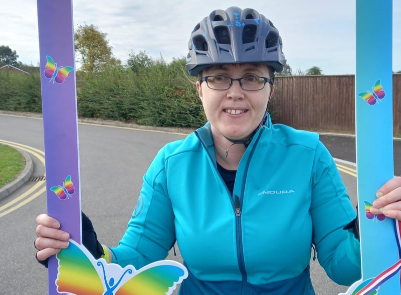 One of the riders poses for a quick photo before setting off on one of the Big Bike Ride routes.