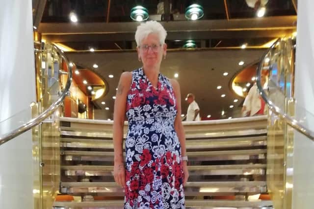 Sue Binley after her four stone weight loss with Slimming World.