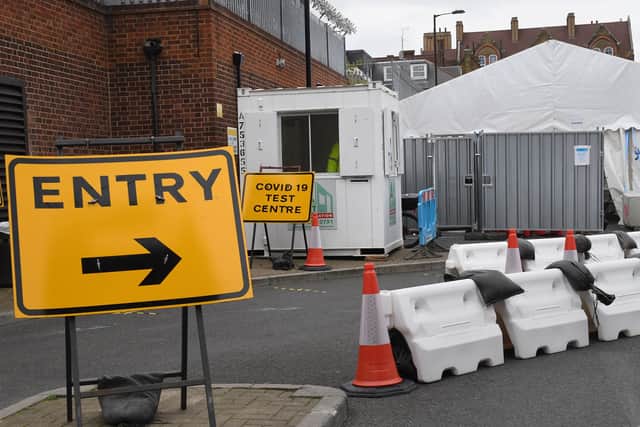 A Coronavirus testing centre in Dalston, east London. There were a further 6,042 lab-confirmed cases of coronavirus in the UK as of 9am on Saturday, taking the overall number to 429,277. A further 34 deaths were recorded.