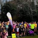 More than 200 runners and walkers gather at the starting line last month for the first parkrun at Queen Elizabeth's Grammar School in Horncastle.