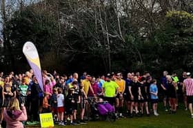 More than 200 runners and walkers gather at the starting line last month for the first parkrun at Queen Elizabeth's Grammar School in Horncastle.