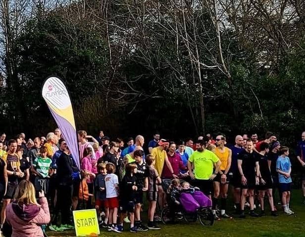 More than 200 runners and walkers gather at the starting line last month for the first parkrun at Queen Elizabeth's Grammar School in Horncastle.