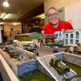 Mark Bamford with his layout at the Ruskington anniversary event. Photo: David Dawson