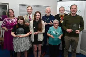 Winners at the Sleaford Awards evening at The Agra, with Mayor David Suiter. Photos: David Dawson