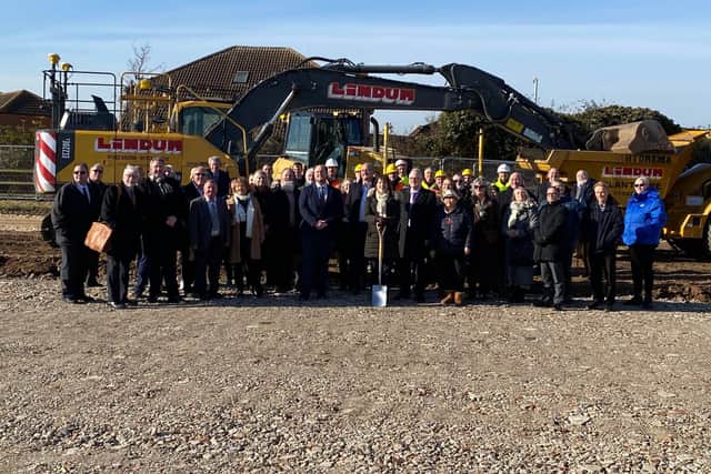 The turf cutting event at Mablethorpe.