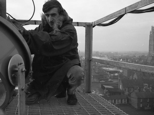 A photo from the Boston Standard's archives from November 1966. Boston United’s new floodlights were almost ready for testing, it was reported then. The Pilgrims would go on to install new floodlights following a fundraising effort in 1978.