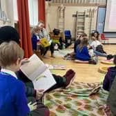 Parents and pupils snuggled up at Reading Café