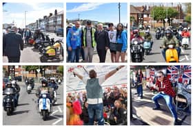 Mayor of Skegness Cou Pete Barry checks out the Skegness Scooter Rally and meets organisers. A ride in was part of the weekend, as well as live music at venues around town. Photos: Barry Robinson and the Lumley.