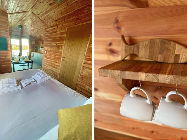 The pleasant wooden interiors