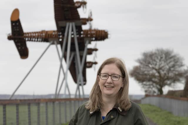 Dr Caroline Johnson at the installation of ‘On Freedom’s Wings’ sculpture in Norton Disney. Photo: Clair Robins