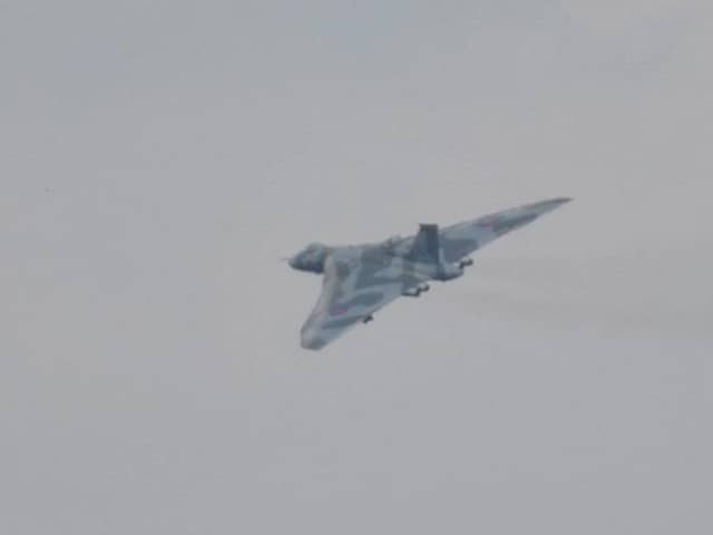 A Cold War Vulcan photographed by Dee Blythe over Cranwell.