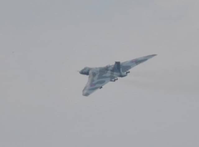 A Cold War Vulcan photographed by Dee Blythe over Cranwell.