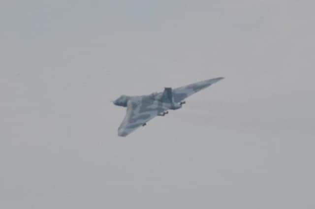 A Cold War Vulcan photographed by Dee Blythe over Cranwell.