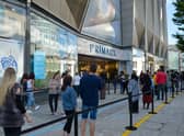 Shoppers queue at Primark in Birmingham as non-essential shops open in England