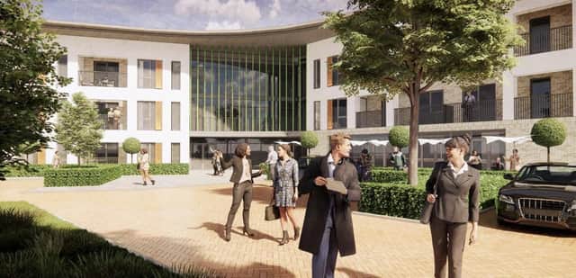 The proposed extra care unit withini the Hoplands development.
