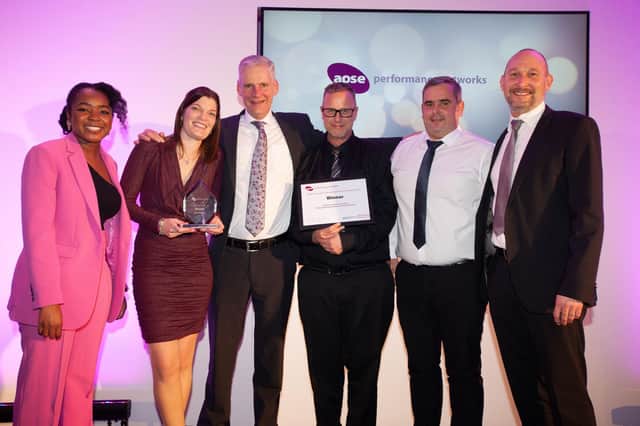 The West Lindsey team collecting the award for ‘most improved performer’ for its street cleansing service.
