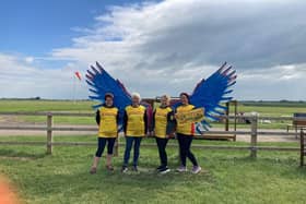 Super supporters celebrating Sky Dive Challenge