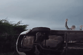A still from the police footage of the road pursuit.