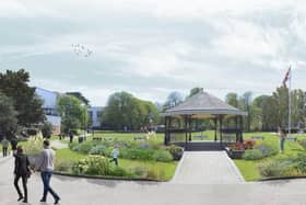 Artist's impression of bandstand after community planting day.