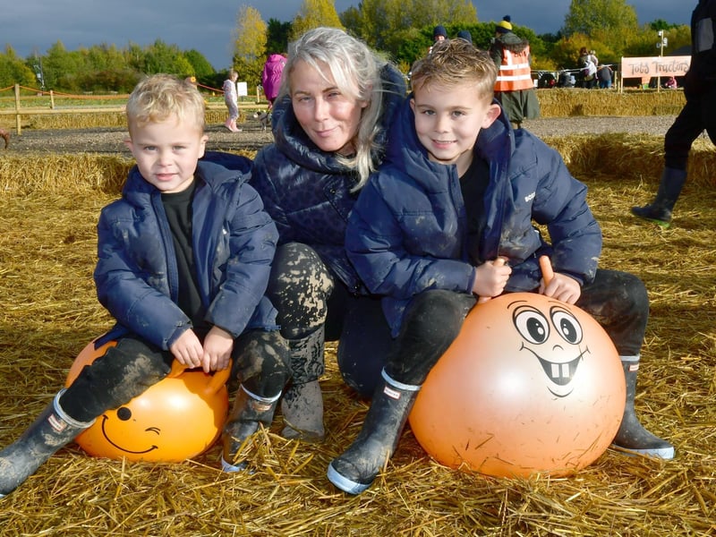 Joanne Goodfellow with Harlow Newell, five, and Frankie Newell, eight, of Cleethorpes.
