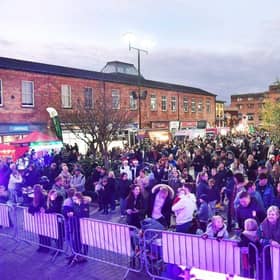 Crowds gather at a previous Christmas Light Switch On event