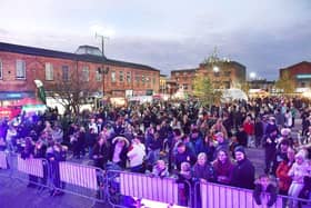 Crowds gather at a previous Christmas Light Switch On event