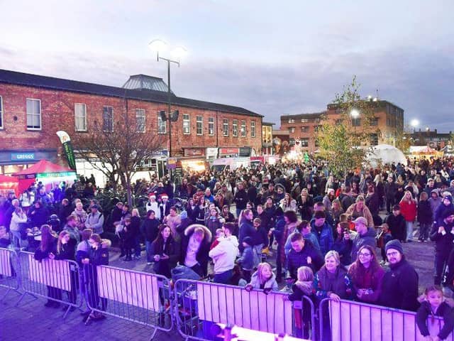 Crowds gather at a previous Christmas Light Switch On event