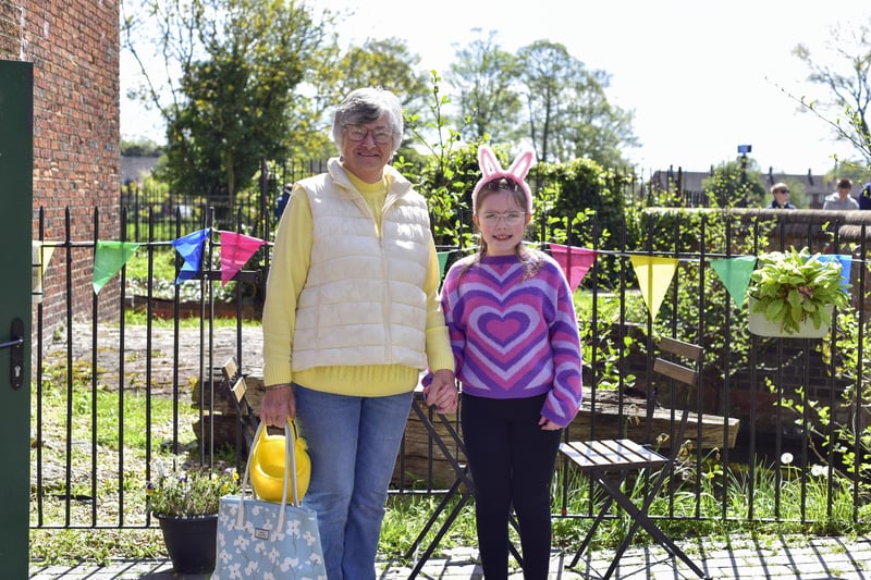 Enjoying Cogglesford Mill's Easter chocolate event - Pat (Granny) and Lillie Ford aged nine. Photo: Holly Parkinson