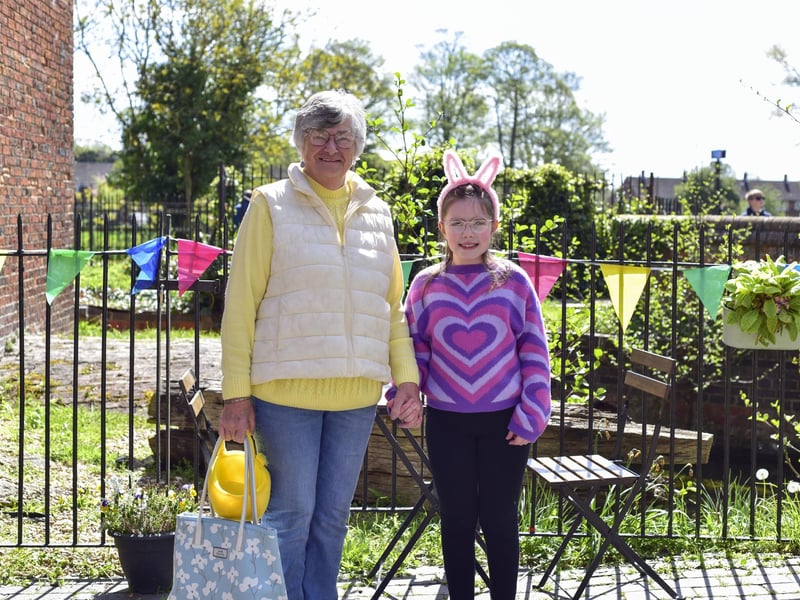 Enjoying Cogglesford Mill's Easter chocolate event - Pat (Granny) and Lillie Ford aged nine. Photo: Holly Parkinson