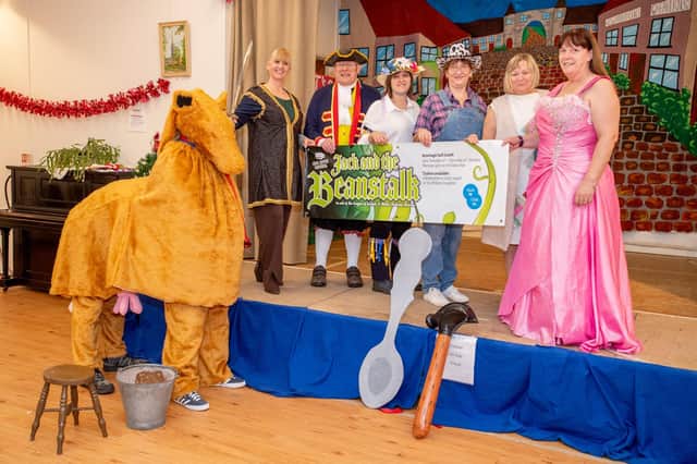The cast of Louth Hospital's pantomime Jack and the Beanstalk.