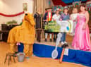 The cast of Louth Hospital's pantomime Jack and the Beanstalk.