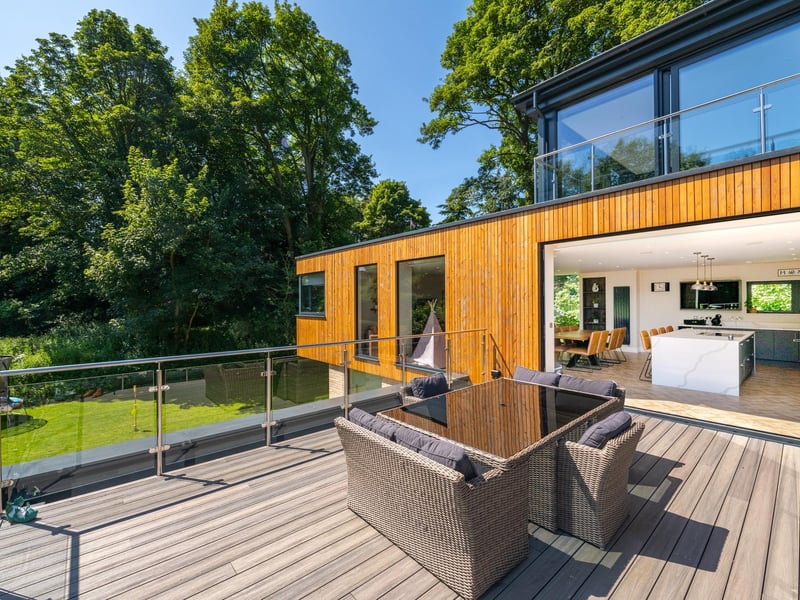 The terrace leading off the open-plan area.