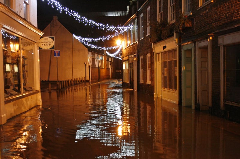 Another view from flood-hit Wormgate on the night after much of the waters had receded.