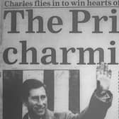 The front page of the Boston Standard when Prince Charles visited in 1988.