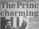 The front page of the Boston Standard when Prince Charles visited in 1988.
