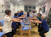 NHS staff taking part in the exercise challenge.