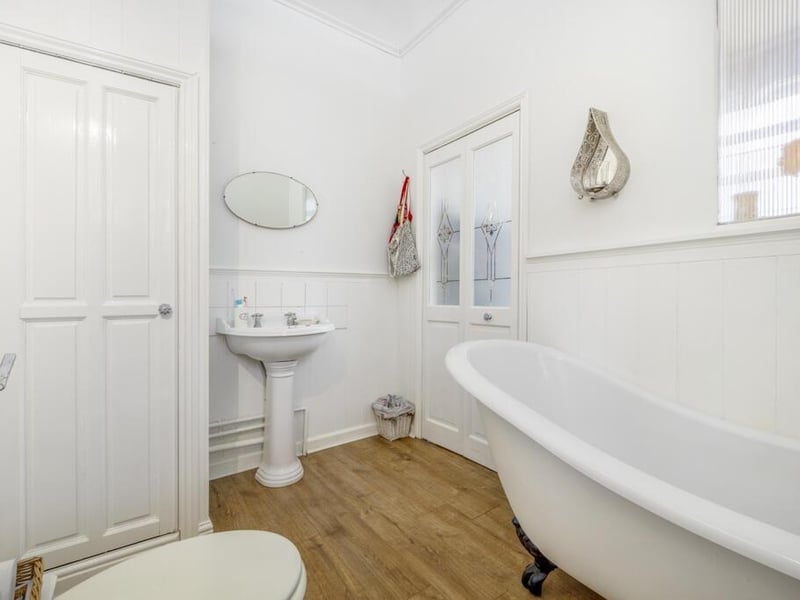 The bathroom.