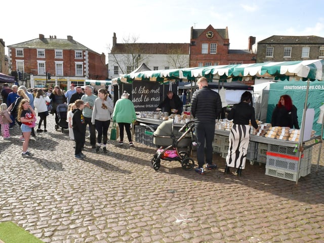 The food and drink festival in full swing in Market Rasen Market Place.