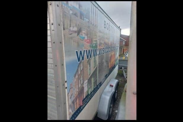 The item is one of www.visitbostonuk.com trailers in Lincolnshire.