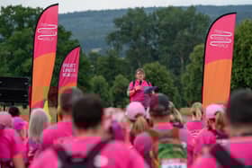 Alona Duff addresses the crowd.