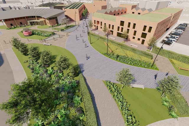 This artist's impression gives an aerial view of how the site could look after a multi-million pound redevelopment.