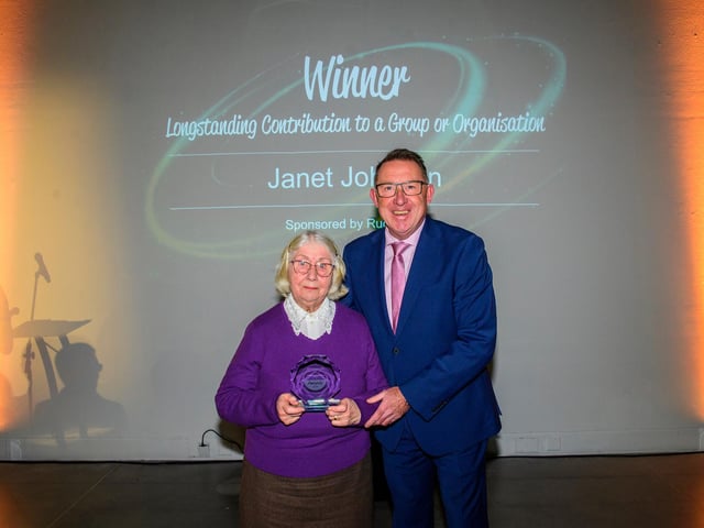 Janet Johnson gets the Longstanding Contribution Award for 62 years of service to Silk Willoughby Church. Photo: Chris Vaughan Photography for NKDC
