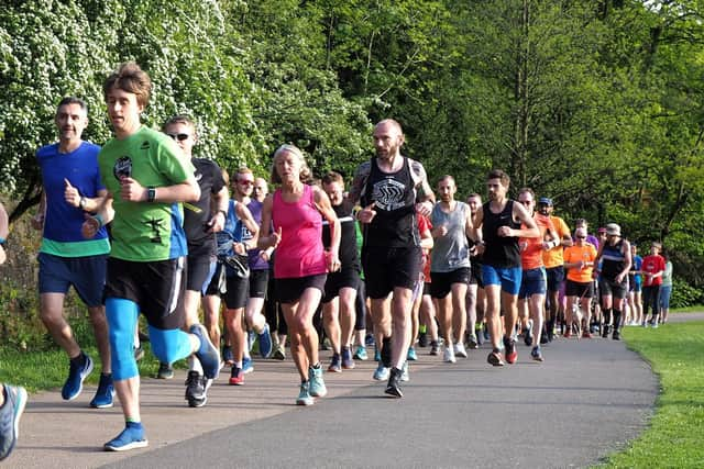 Runners at Millhouses Park. Picture: David Bocking.