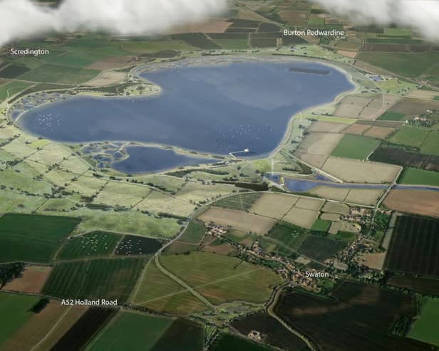 An impression of how the reservoir would look, proposed for land south of Sleaford near Scredington. (Anglian Water)