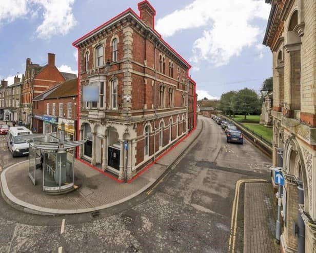 Exterior of former Barclays branch in Horncastle, up for auction with Mark Jenkinson.