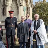 Julian Cousins, Coun Fiona Martin, Francis, Dr Ian Marshman, curate of churches Rev Lynne Hawkins and Rev Charles Patrick.