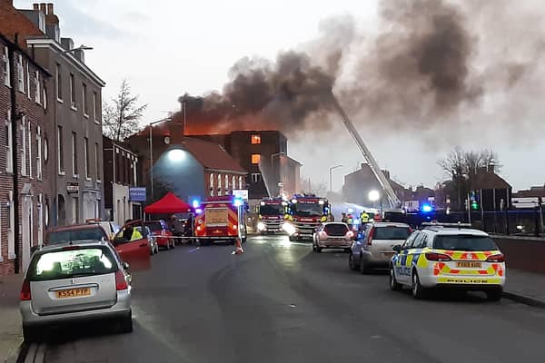 Lincolnshire Fire and Rescue dispatched nine appliances, including both its aerial ladder platforms, to a fire in London Road, Boston. Evacuations were made to nearby properties after fears there could be an explosion. The derelict building was formerly occupied by Silt Side Services.
